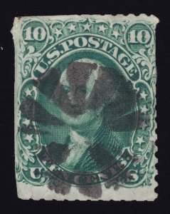 US Scott 68 Used 10 cents Dark Green 1861  Lot AB0023