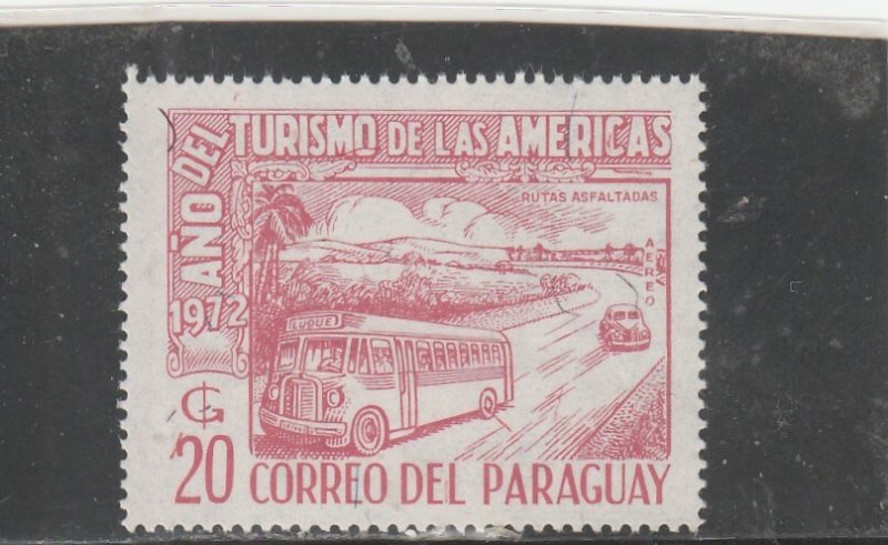 Paraguay  Scott#  1472  MNH  (1972 Bus and Car on Highway)