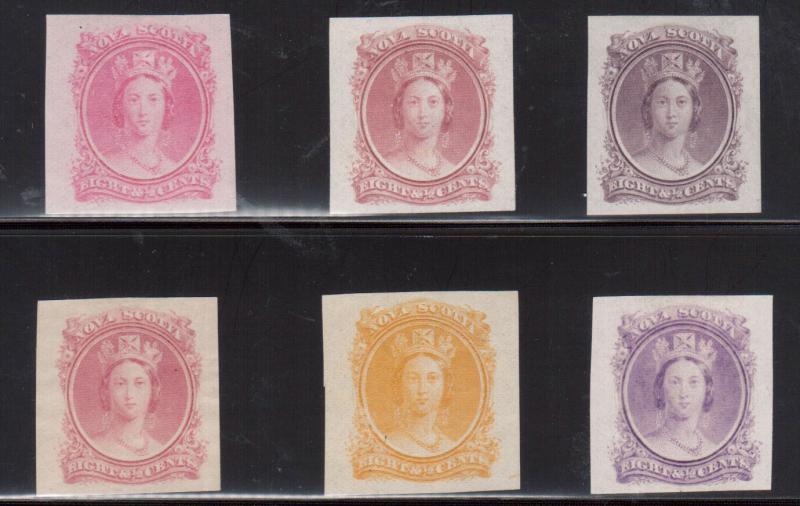 Nova Scotia #11DP Extra Fine Set Of Six Trade Sample Proofs In Different Colors