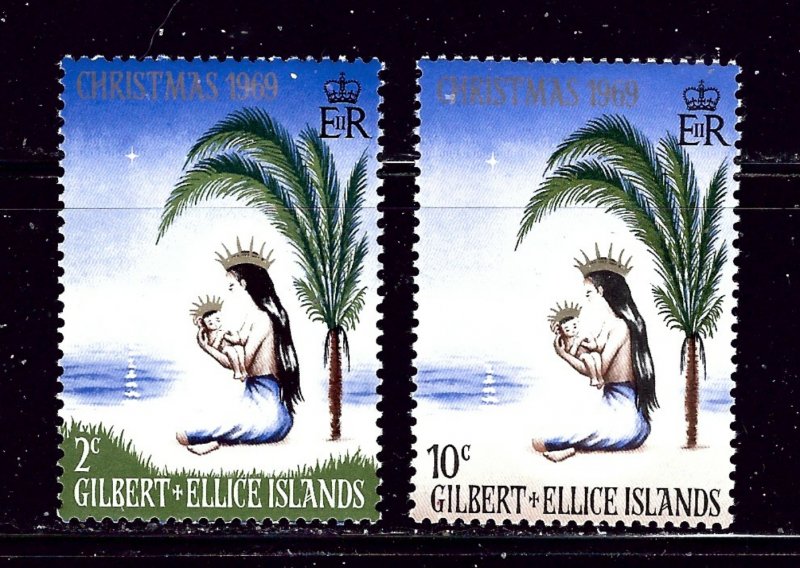 Gilbert and Ellice 157-58 MNH 1967 Christmas    (ap5490)