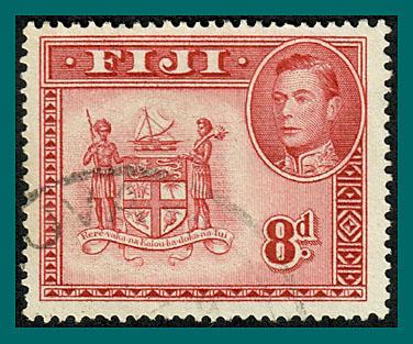 Fiji 1948 Arms, 8d used  #126,SG261c