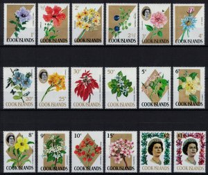 COOK ISLANDS 1967 - Flowers, Queen Elizabeth II / complete set MNH [CV $40]