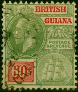 British Guiana 1926 60c Green & Rosine SG280 Fine Used