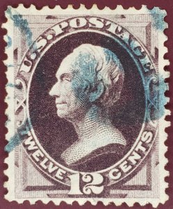 United States, Scott #162, F-VF used, blue cancel, tiny perf crease lower left