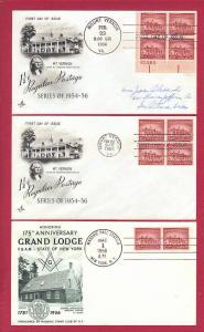 1956 1-1/2c Mount Vernon #1032, 2 FDCs + Special Env.