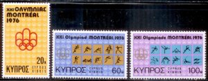 Cyprus 1976 SC# 465-7 Olympics MNH-OG E35