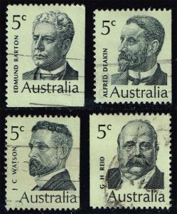 Australia #450-453 Prime Ministers Set of 4; Used (1.40)