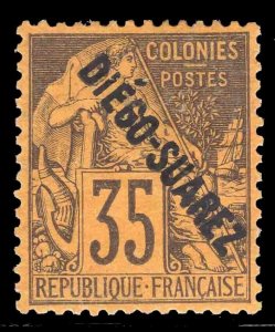 MOMEN: FRENCH COLONIES DIEGO SUAREZ SC #22 1892 MINT OG H SIGNED LOT #66064