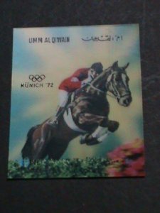 ​UM-AL QIWAIN STAMP-1972- OLYMPIC GAME MUNICH'72 - AIRMAIL- 3-D STAMP MNH #8