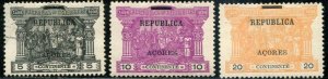 Portuguese Azores SC# 149-51 issues of Portugal o/p  SCV $9.10 U/MH/MH