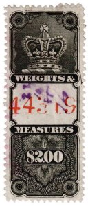 (I.B) Canada Revenue : Weights & Measures $2 (1876)