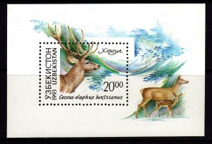 Uzbekistan 1993 Fauna - Deer Mint MNH Miniature Sheet SC 14