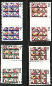 Great Britain Scott 859-862 MNH** 1979 Flag set gutters