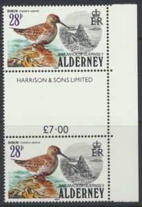 Alderney  SG A16  SC# 16 Birds  MNH Gutter Pair see scan 