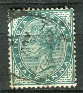 INDIA; 1890s classic early QV Wmk. issue 1/2a. fair Postmark