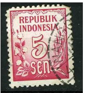 Indonesia 1951  - Scott 371 used - 5s, Numeral 