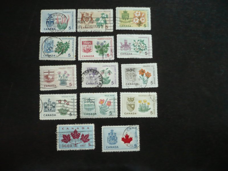 Stamps - Canada - Scott# 417-429a - Used Set of 14 Stamps