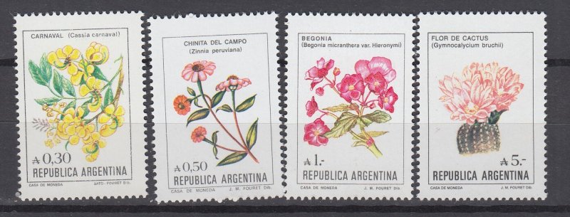 J39236 jlstamps,1985-8 argentina part of set mnh #1522-4,1526 flowers
