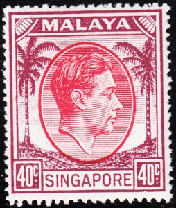 Singapore 1948-52 MH Sc #16a 40c George VI Perf 18