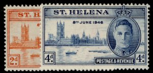 ST. HELENA GVI SG141-142, 1946 VICTORY set, NH MINT.