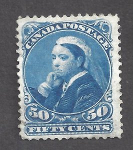 CANADA # 47 VF MINT 50c BLUE QUEEN VICTORIA WIDOW WEEDS BS27652