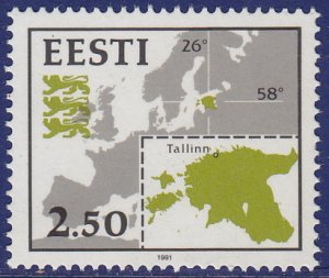 Estonia - 1991 - Scott #210 - MNH - Map