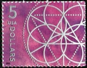 U.S.#5701 Floral Geometry $5.00 Single, MNH.