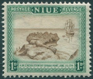 Niue 1960 1d brown & blue-green SG114 unused