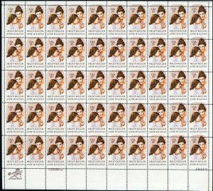 1824, MNH 15¢ Helen Keller Perf Shift Error Full Sheet of 50 Stamps Stuart Katz