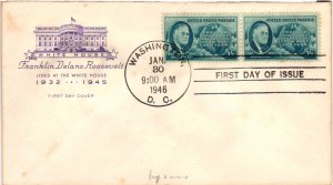 #933 Franklin D. Roosevelt FDR – House of Farnam Cachet EV22