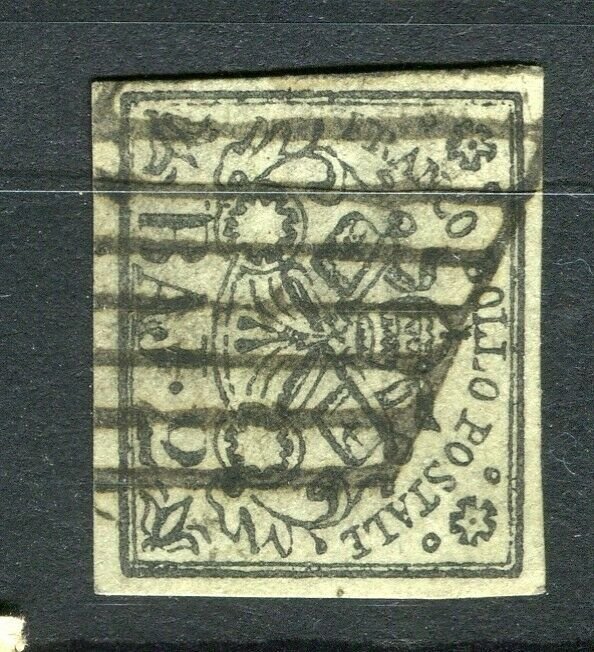 ITALY; PAPAL STATES 1852 early classic Imperf issue fine used 2b. value