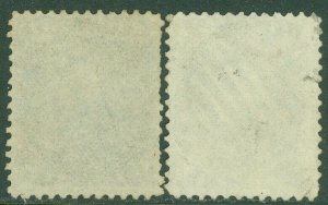 EDW1949SELL : USA 1862 Sc #78. 2 stamps Used Nice looking. Minor faults Cat $800