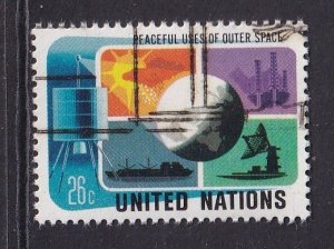 United Nations  New York  #257 cancelled 1975 peaceful uses of outer space 26c