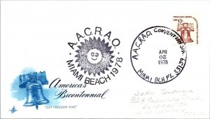 US SPECIAL EVENT POSTMARK COVER A.A.C.R.A.O. CONVENTION AT MIAMI BEACH 1978 C