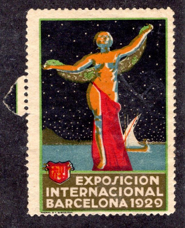 Spain Exposition 1929 Poster Cinderella Barcelona Exhibition MNH