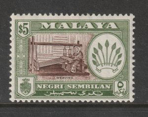 Negri Sembilan a LHM $5 perf 13 x 12.5 from 1957