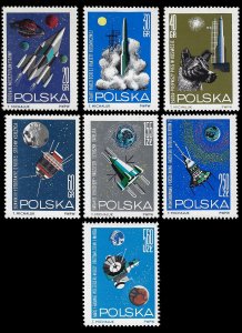 Poland 1964 Sc 1291-97 MNH vf Advances in Space Exploration