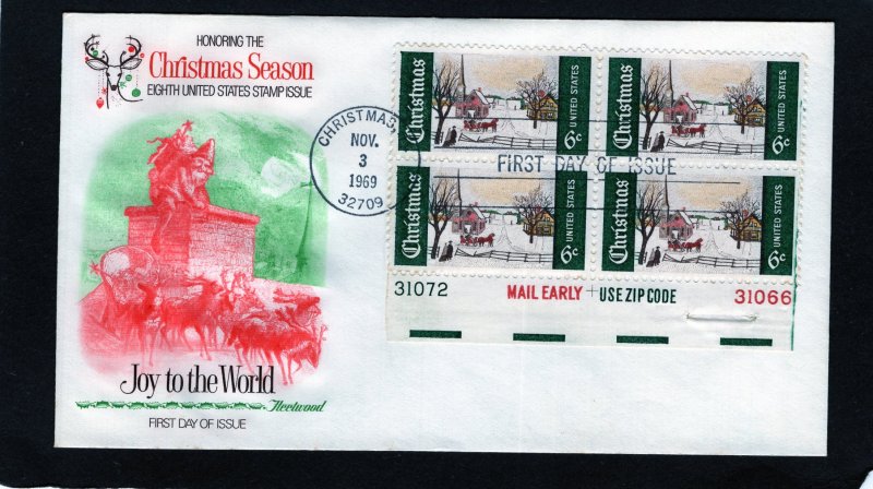 1384 Christmas, FDC Bottom-PB/4 Fleetwood