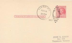 United States Ohio Madeira 1957 numeral duplex  1867-1957  Postal Card  Phila...