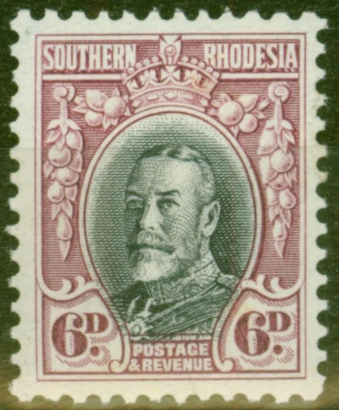 Southern Rhodesia 1933 6d Black & Magenta SG20a P.11.5 Fine Lightly Mtd Mint