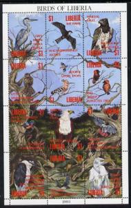 Liberia 1993 Birds of Liberia perf sheetlet containing 12...