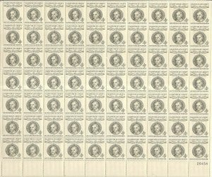Champions of Liberty Ernst Reuter Sheet of Seventy 4 Cent Stamps Scott 1136