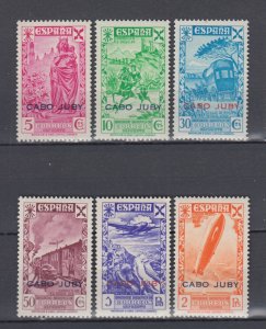 1943 Spanish Colonies Cabo  Juby Charity Post Zeppelin Full Set Ed.12-17 MNH