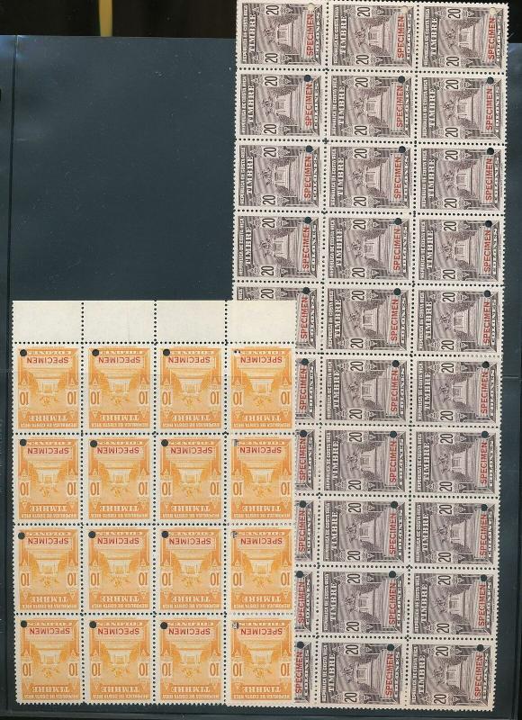 Costa Rica Specimens MNH Blocks (95 Stamps) (AC 1020