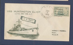 USA Ship Cover - US Navy - USS Huntington - 1948 --b
