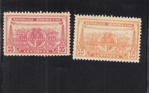 1935, Dominican Republic: Telegraph, Sc #17 & 19, MH (37770)