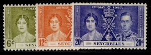 SEYCHELLES GVI SG132-134, CORONATION set, M MINT.