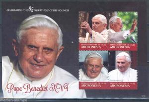 MICRONESIA 2012 85th BIRTH ANNIVERSARY OF POPE BENEDICT XVI SHEET I  MINT NH