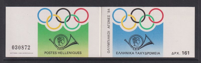 Greece #1495-1499a  MNH  1984  summer Olympics booklet