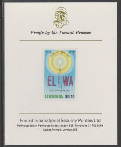 LIBERIA 1979 RADIO ELVA  imperf proof mounted on Format Int Proof Card